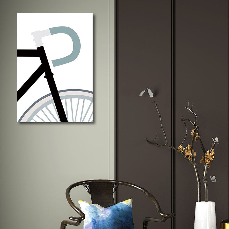 Brehn | Fahrrad Wandkunst Deko Weiß Nordic Leinwanddruck für das große Zimmer, mehrere Größen verfügbar