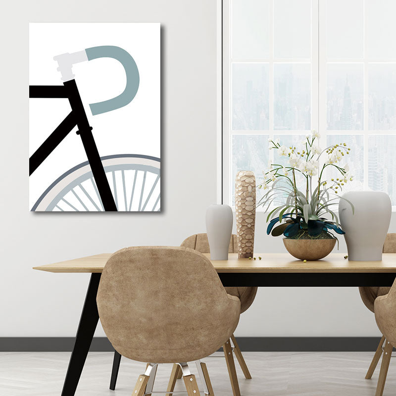 Brehn | Fahrrad Wandkunst Deko Weiß Nordic Leinwanddruck für das große Zimmer, mehrere Größen verfügbar