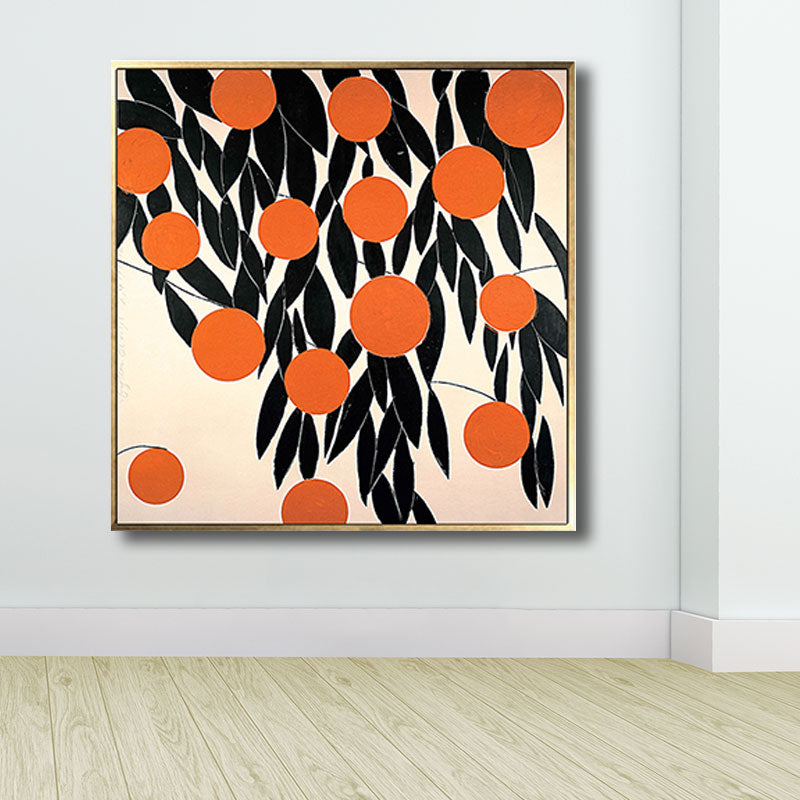 Brehn | Skandinavischer Stil Blätter Muster Kunst Leinwand Orange Natürliche Botanische Wanddekoration