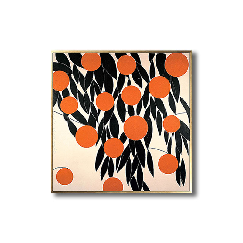 Brehn | Skandinavischer Stil Blätter Muster Kunst Leinwand Orange Natürliche Botanische Wanddekoration