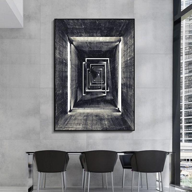 Brehn | Dunkelfarbige Baukunst Druck Texturiertes Skandinavisches Wohnzimmer Leinwand, Mehrere Größen