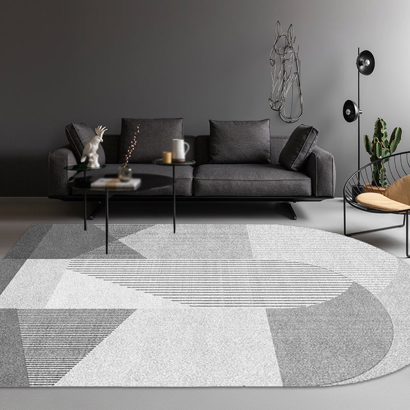 Brehn | Noviteit Woonkamer Onregelmatig Tapijt in Roze en Grijs Kleurblok Streepprint Tapijt Polyester Antislip Vloerkleed