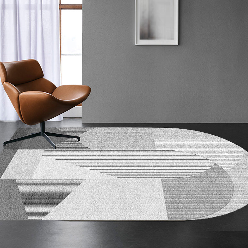 Brehn | Noviteit Woonkamer Onregelmatig Tapijt in Roze en Grijs Kleurblok Streepprint Tapijt Polyester Antislip Vloerkleed