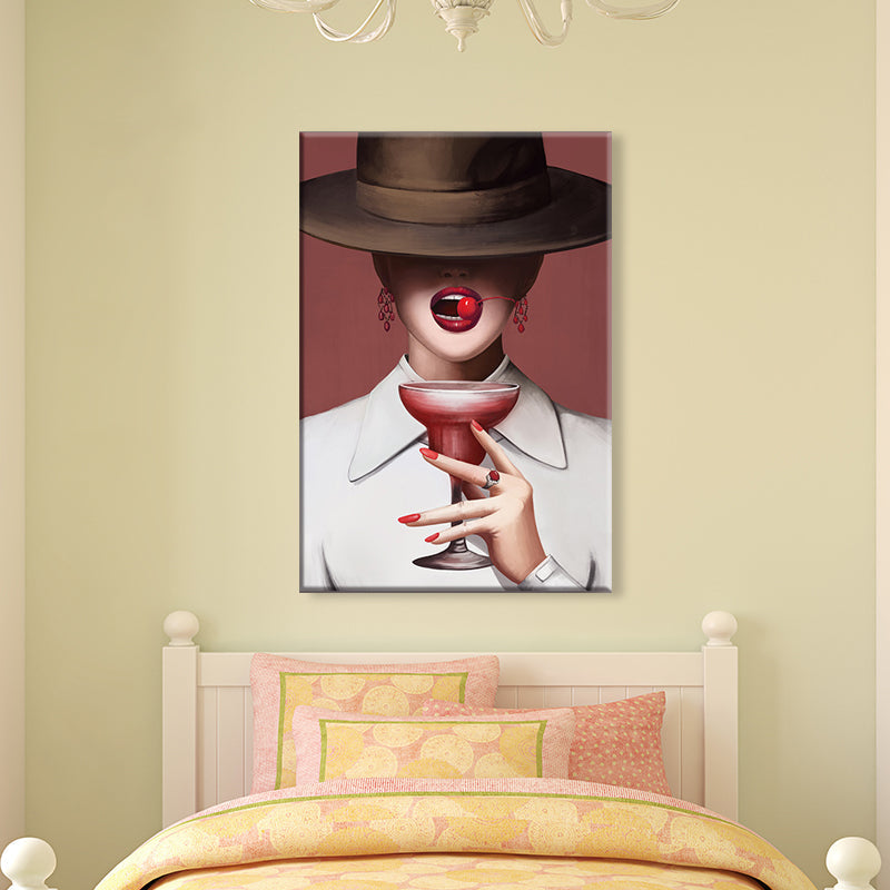 Brehn | Victorian Fashion Lady Kunstdruck Dunkle Farbe Dekorative Wanddekoration für das Schlafzimmer
