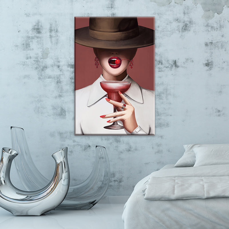 Brehn | Victorian Fashion Lady Kunstdruck Dunkle Farbe Dekorative Wanddekoration für das Schlafzimmer