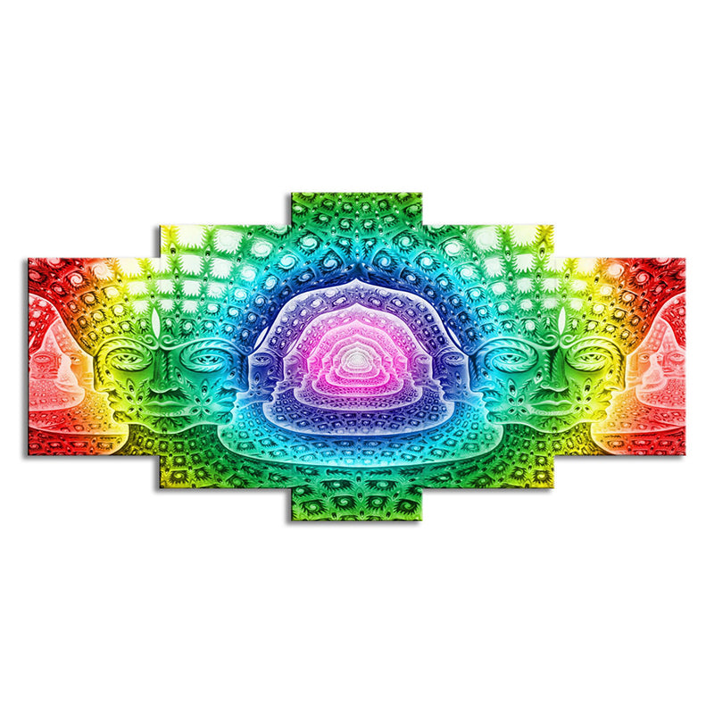 Brehn | Moderne Religieuze Boeddhistische Wandkunst Groene Multi-Piece Canvas Print voor Woonkamer