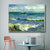 Brehn | Schiffe, die auf Wellen segeln, Gemälde Blau Leinwand Wandkunst Druck für Wohnzimmer, Textur