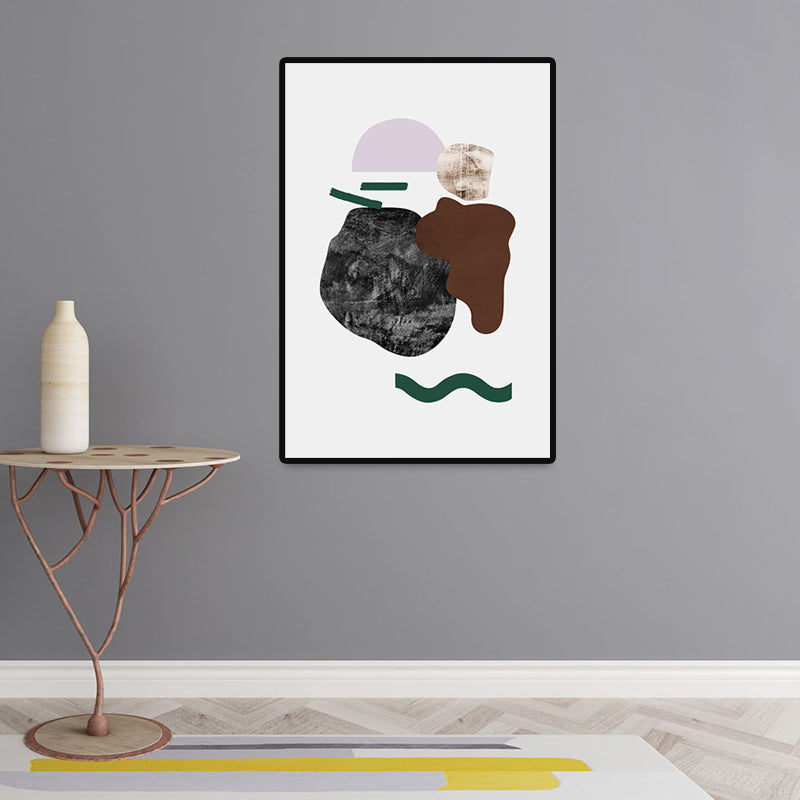 Brehn | Nordic Wandkunst Dekor Schwarz Abstract Muster Leinwanddruck, Mehrere Größen Verfügbar