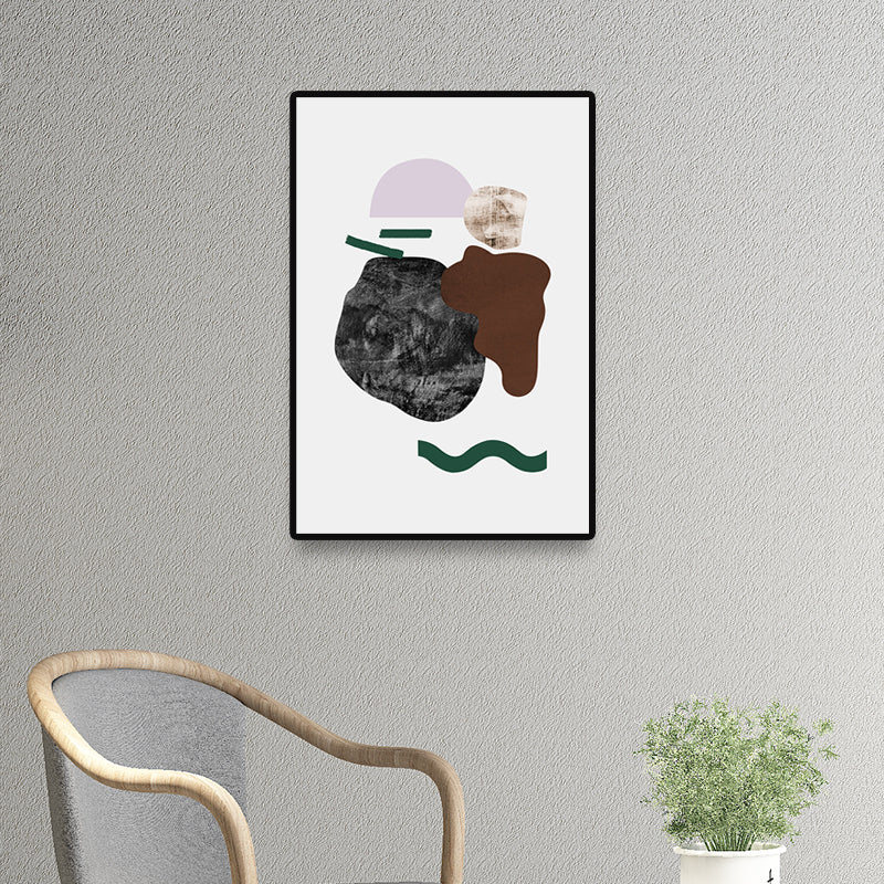 Brehn | Nordic Wandkunst Dekor Schwarz Abstract Muster Leinwanddruck, Mehrere Größen Verfügbar