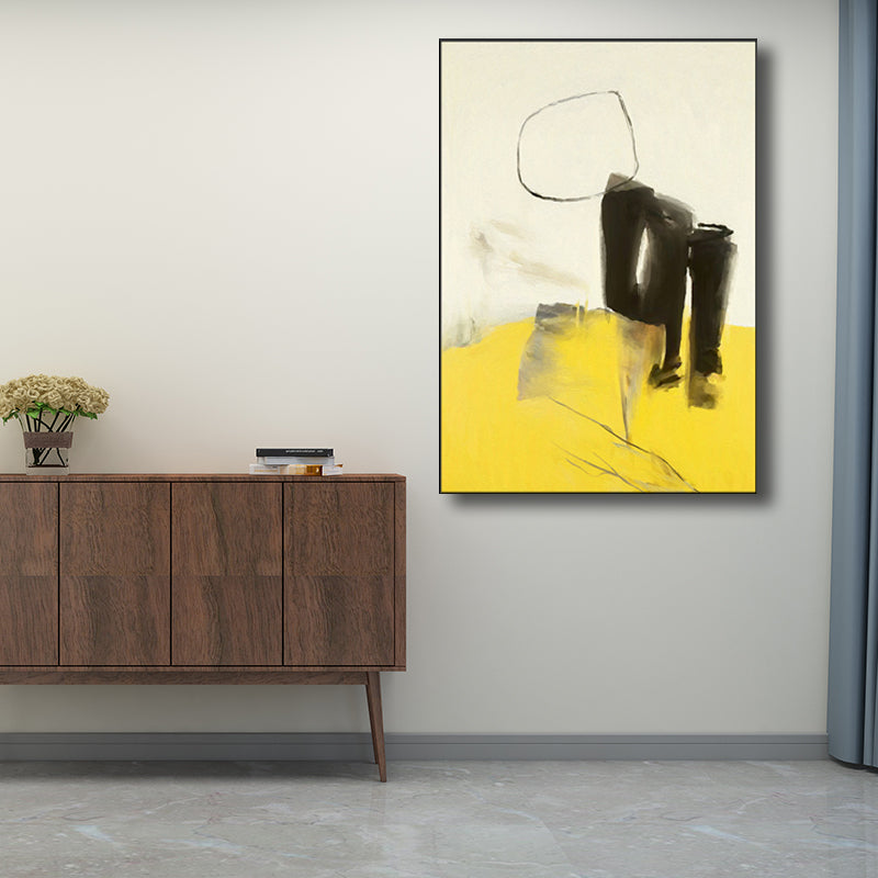Brehn | Moderner Stil Abstraktes Muster Kunst Gelb Texturiert Wanddekor für Esszimmer