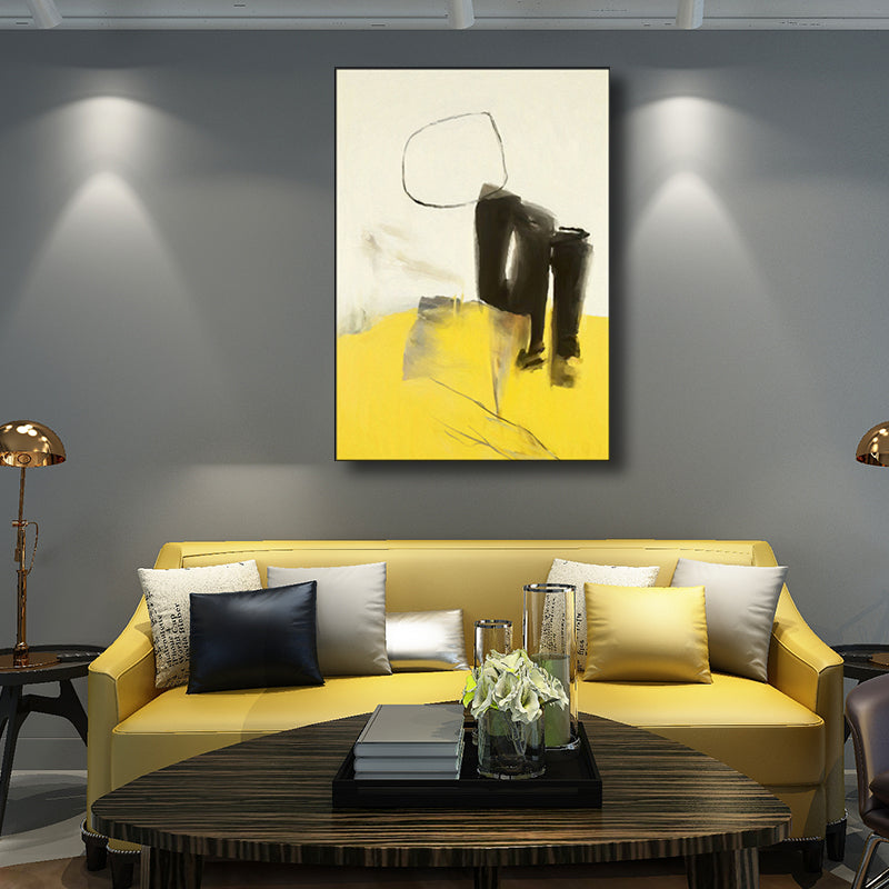Brehn | Moderner Stil Abstraktes Muster Kunst Gelb Texturiert Wanddekor für Esszimmer