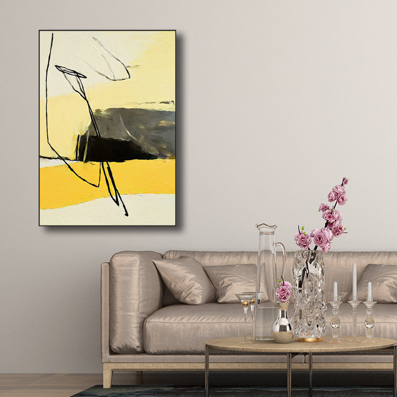 Brehn | Moderner Stil Abstraktes Muster Kunst Gelb Texturiert Wanddekor für Esszimmer
