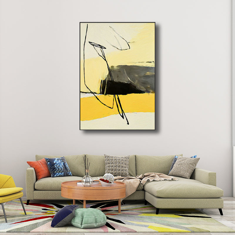 Brehn | Moderner Stil Abstraktes Muster Kunst Gelb Texturiert Wanddekor für Esszimmer