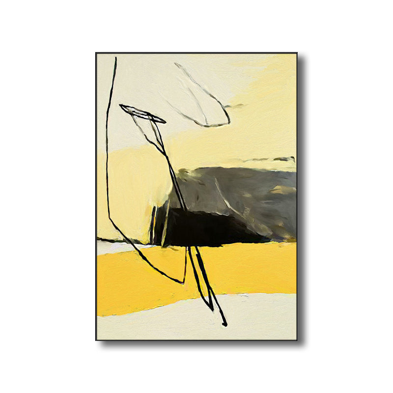 Brehn | Moderner Stil Abstraktes Muster Kunst Gelb Texturiert Wanddekor für Esszimmer