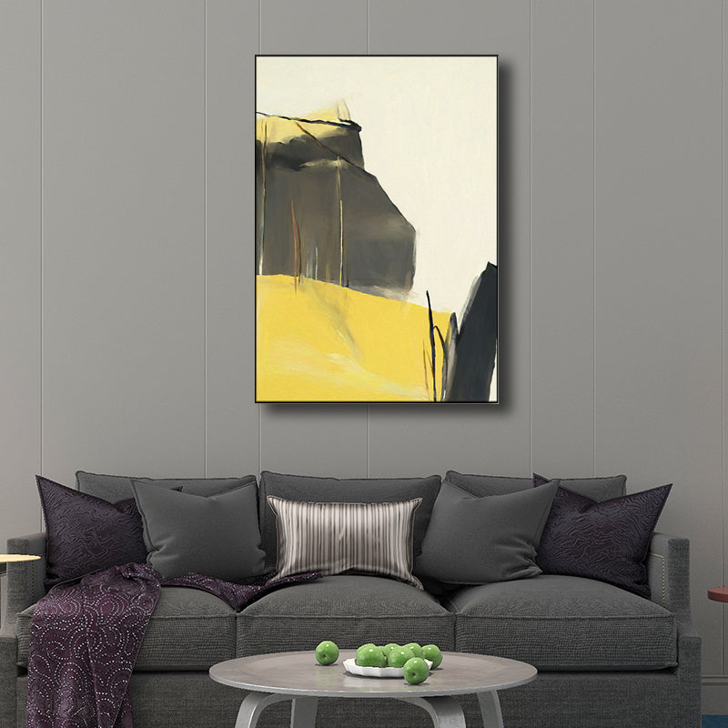 Brehn | Moderner Stil Abstraktes Muster Kunst Gelb Texturiert Wanddekor für Esszimmer