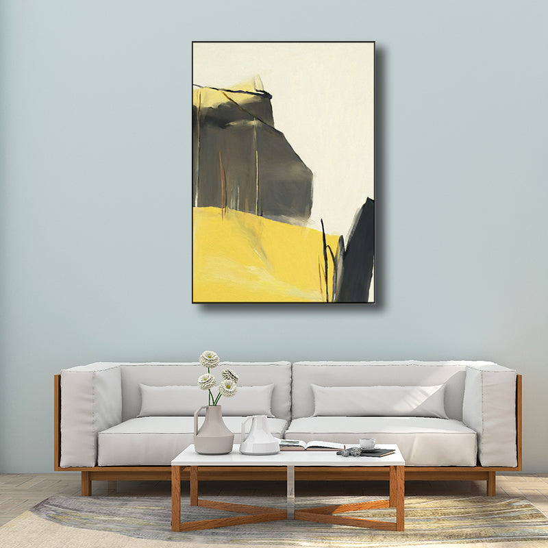 Brehn | Moderner Stil Abstraktes Muster Kunst Gelb Texturiert Wanddekor für Esszimmer
