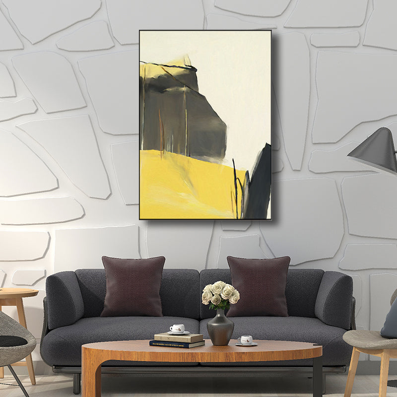 Brehn | Moderner Stil Abstraktes Muster Kunst Gelb Texturiert Wanddekor für Esszimmer