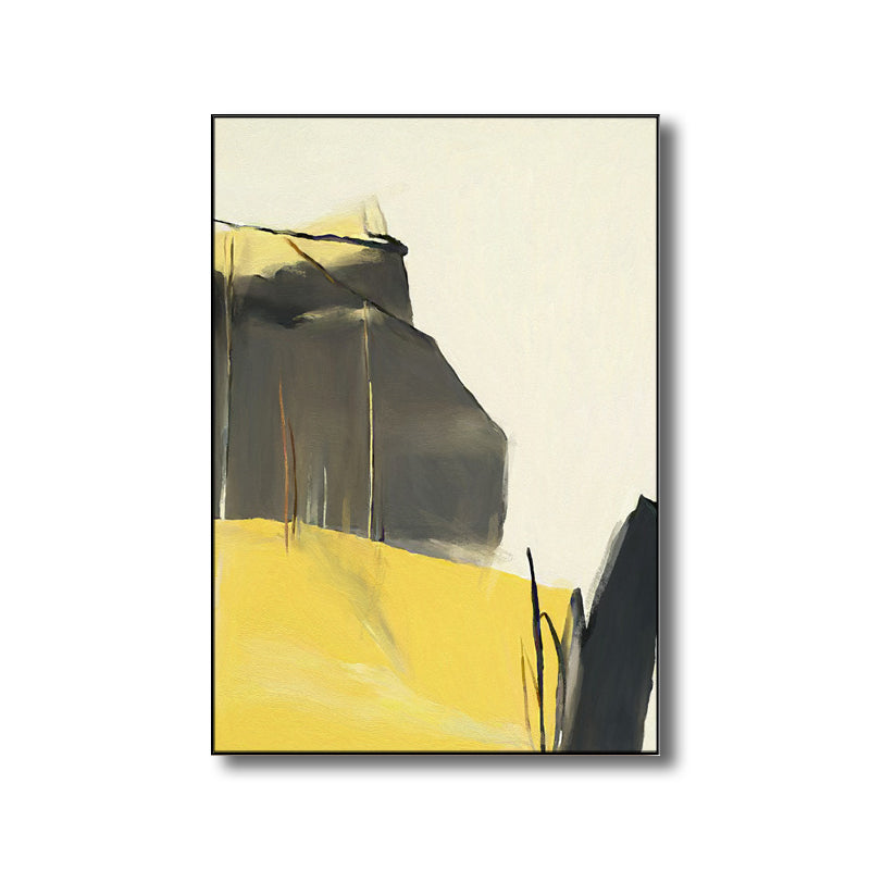 Brehn | Moderner Stil Abstraktes Muster Kunst Gelb Texturiert Wanddekor für Esszimmer
