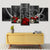 Brehn | Coole Rose und Schädel Leinwanddruck Jungenzimmer Fantasy Wandkunst in Grau-Rot