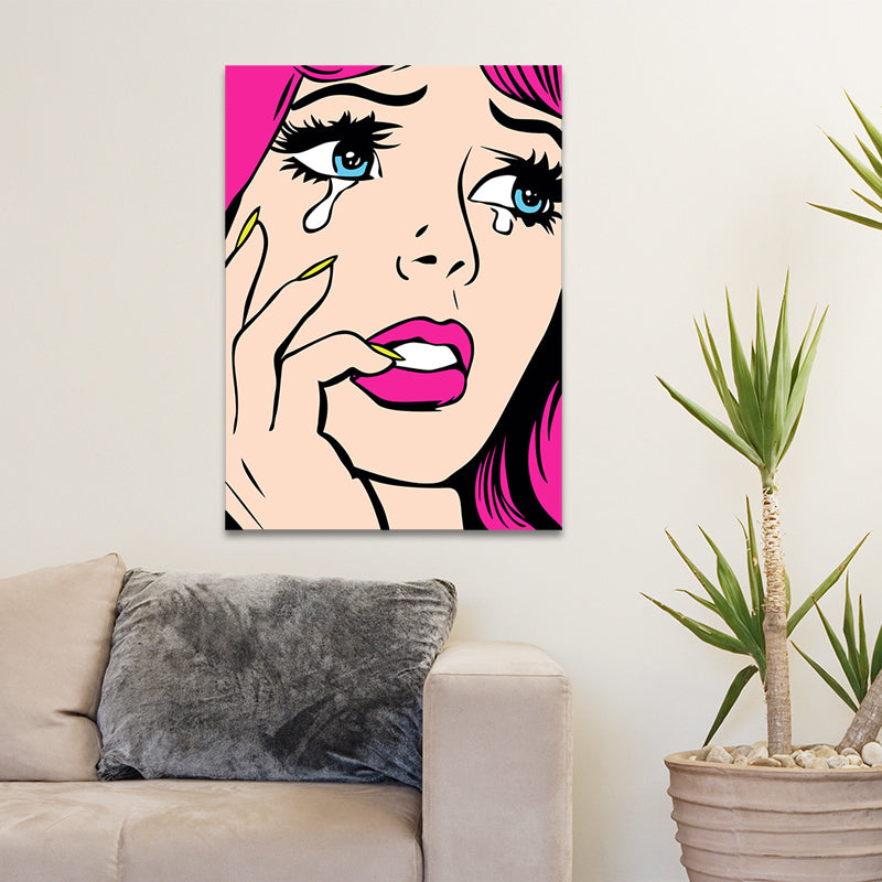 Brehn | Zeitgenössische Damen Wandkunst für das Wohnzimmer auf Leinwand in hellen Farben, mehrere Größen verfügbar