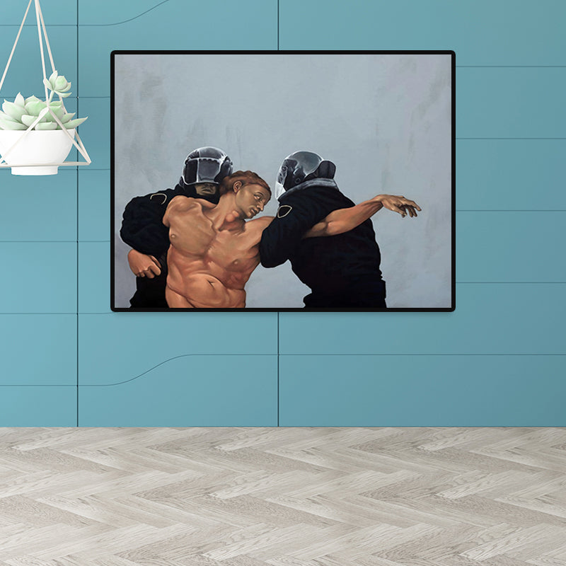 Brehn | Schwarze Retro Wanddekoration Malerei Druck Von der Polizei Gefangen Leinwandkunst für Schlafzimmer