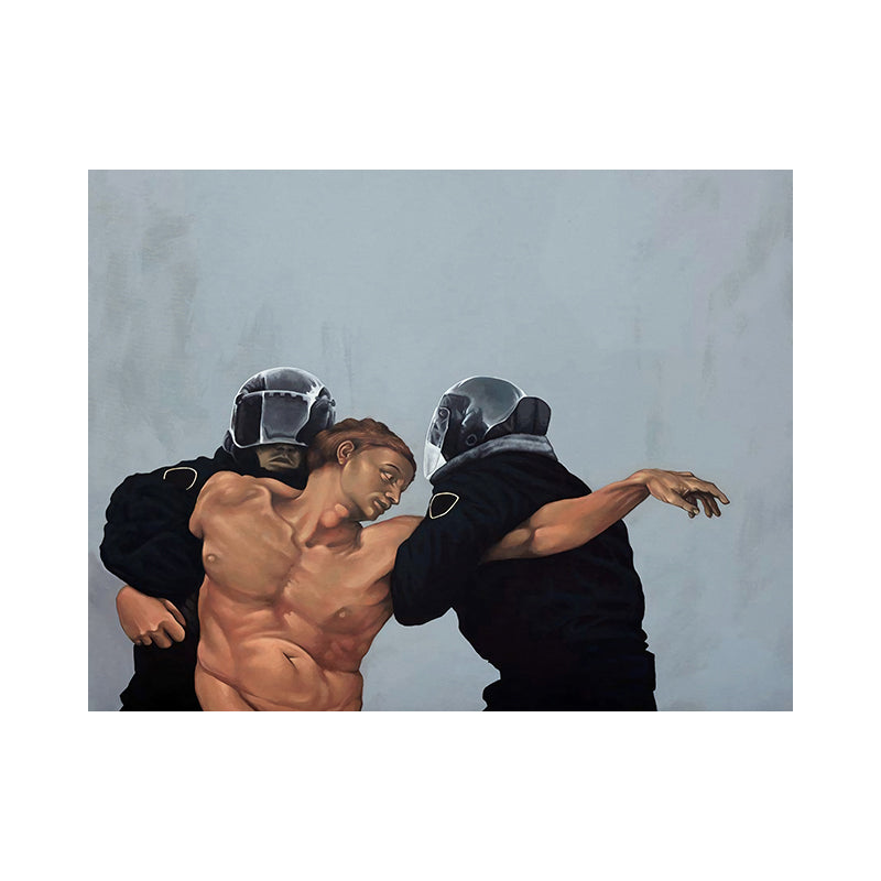 Brehn | Schwarze Retro Wanddekoration Malerei Druck Von der Polizei Gefangen Leinwandkunst für Schlafzimmer