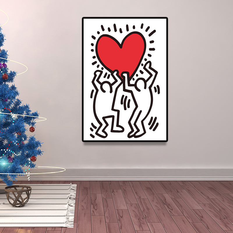 Brehn | Minimalistische Strichmännchen-Leinwandkunst Helle Farbe Hobby Wanddekoration für das Wohnzimmer