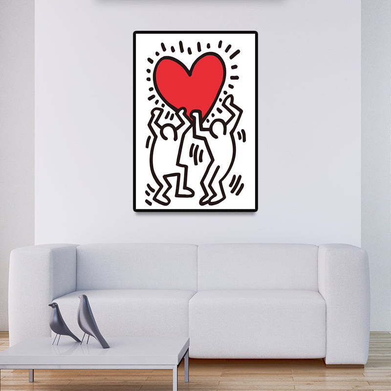 Brehn | Minimalistische Strichmännchen-Leinwandkunst Helle Farbe Hobby Wanddekoration für das Wohnzimmer