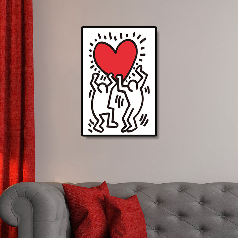 Brehn | Minimalistische Strichmännchen-Leinwandkunst Helle Farbe Hobby Wanddekoration für das Wohnzimmer