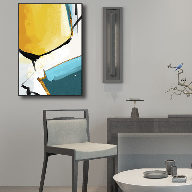 Brehn | Abstractes Muster Gemälde Gelb Leinwand Wandkunst Texturiert, Mehrere Größen Verfügbar
