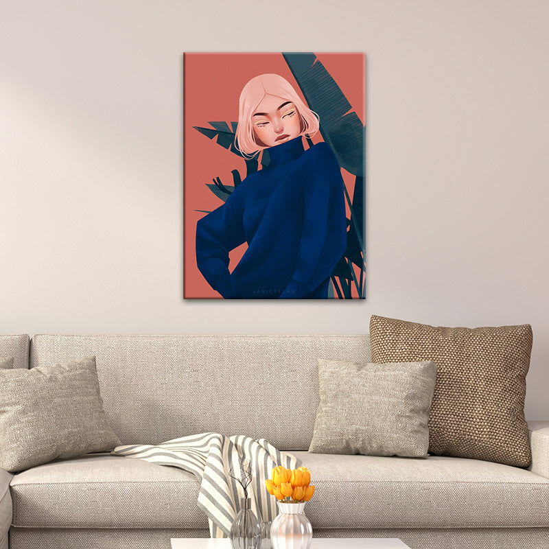 Brehn | Leinwand Dekorativer Wanddekoration Viktorianisches Mädchen Kunstdruck in heller Farbe für das Schlafzimmer
