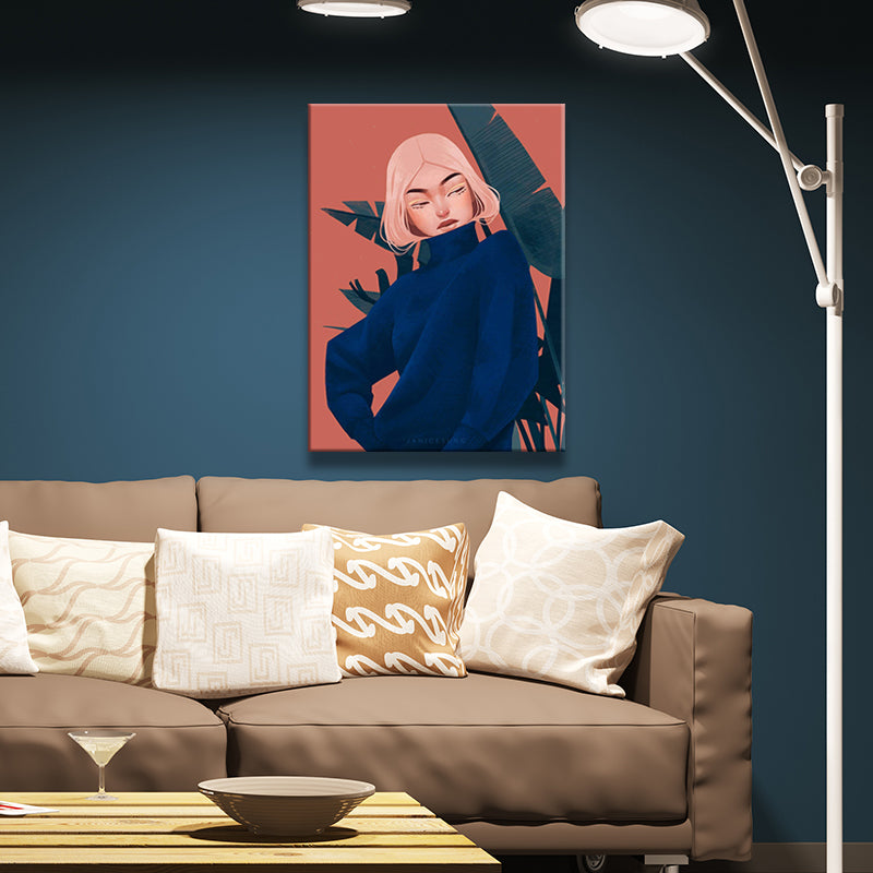 Brehn | Leinwand Dekorativer Wanddekoration Viktorianisches Mädchen Kunstdruck in heller Farbe für das Schlafzimmer