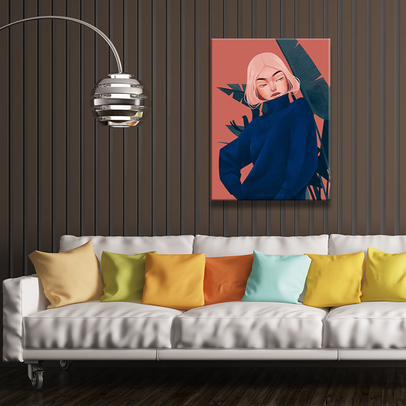 Brehn | Leinwand Dekorativer Wanddekoration Viktorianisches Mädchen Kunstdruck in heller Farbe für das Schlafzimmer