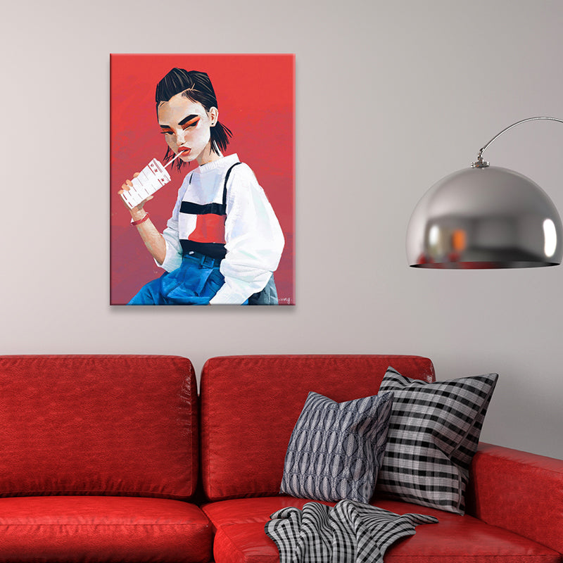 Brehn | Leinwand Dekorativer Wanddekoration Viktorianisches Mädchen Kunstdruck in heller Farbe für das Schlafzimmer