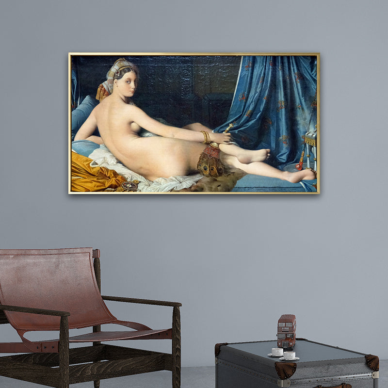 Brehn | Nude Frau Malerei Kunstdruck Vintage Sexy Figur Wanddekoration in Blau für das Esszimmer