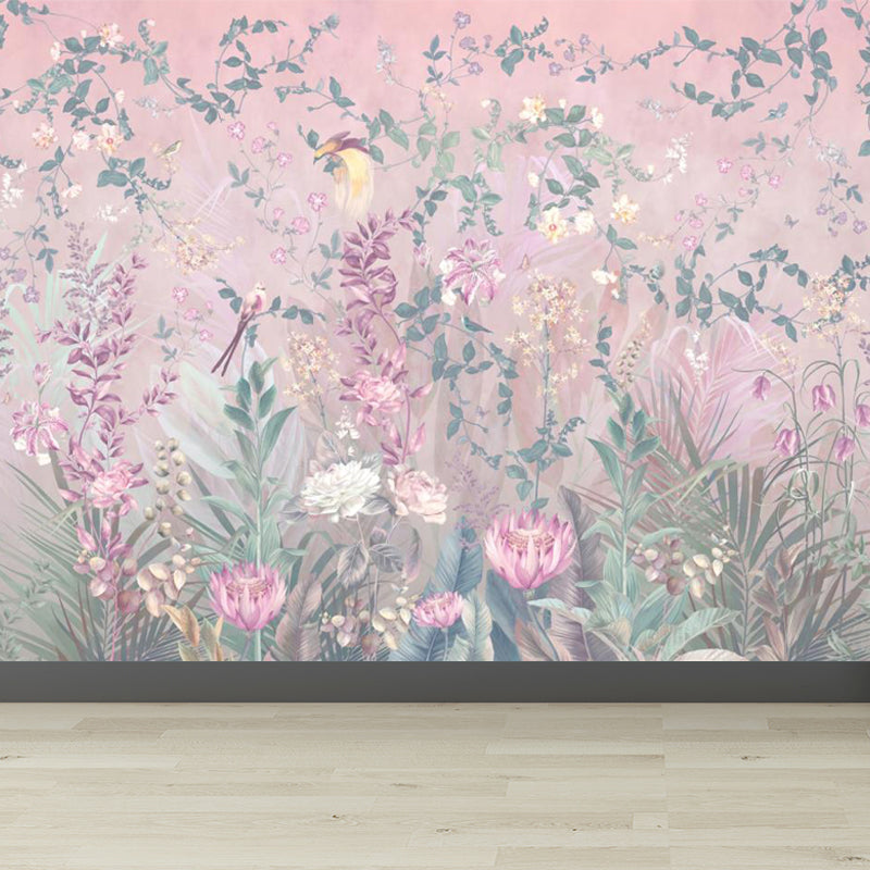 Brehn | Rosenblüten Tapete Pink Fleckenresistent Modernist Wohnzimmer Wandverkleidung