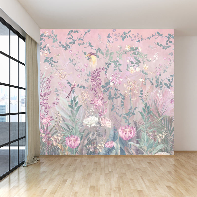 Brehn | Rosenblüten Tapete Pink Fleckenresistent Modernist Wohnzimmer Wandverkleidung