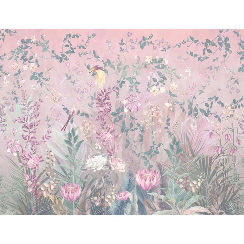 Brehn | Rosenblüten Tapete Pink Fleckenresistent Modernist Wohnzimmer Wandverkleidung