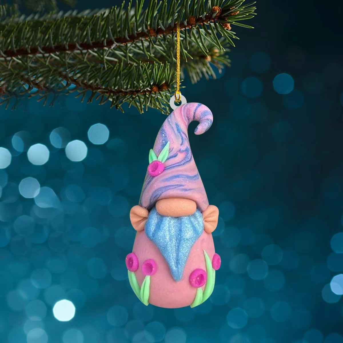 Weihnachtlicher Wichtel-Anhänger aus Acryl