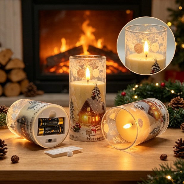 LED-Weihnachtskerzen-Set mit Fernbedienung
