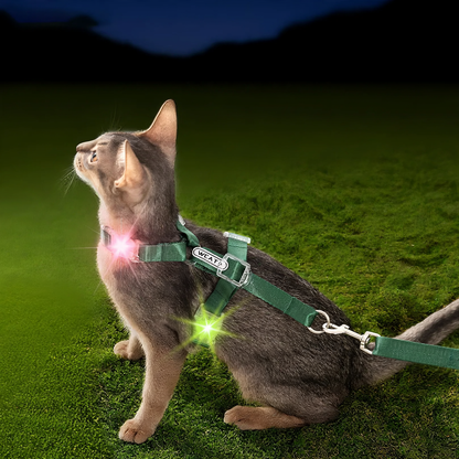 Katzen-Brustgeschirr, Polyester, mit Leuchtversion