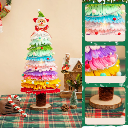 DIY Weihnachtsbaum-Tischdekoration aus Biegeplüsch