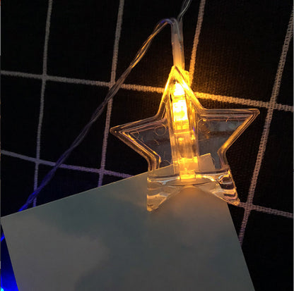 LED-Lichterkette mit Fotoclips für Dekoration