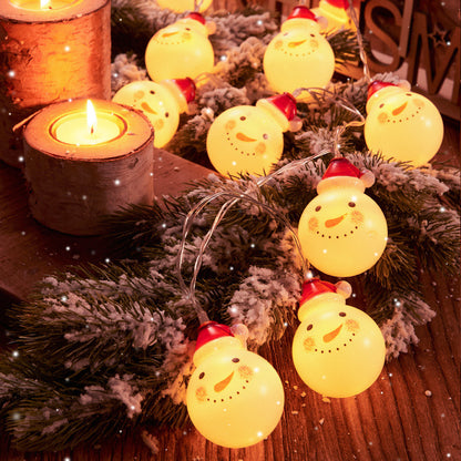 LED-Lichterkette mit Weihnachtsmotiven für festliche Dekoration