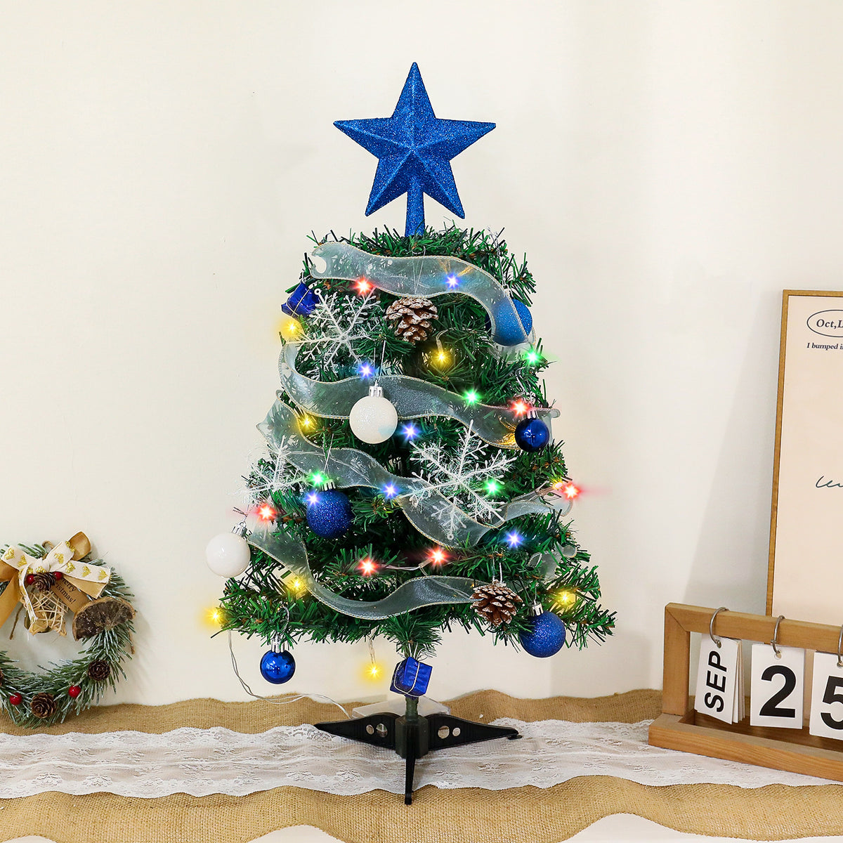 Künstlicher Mini-Weihnachtsbaum, Tischdeko, 45/60 cm