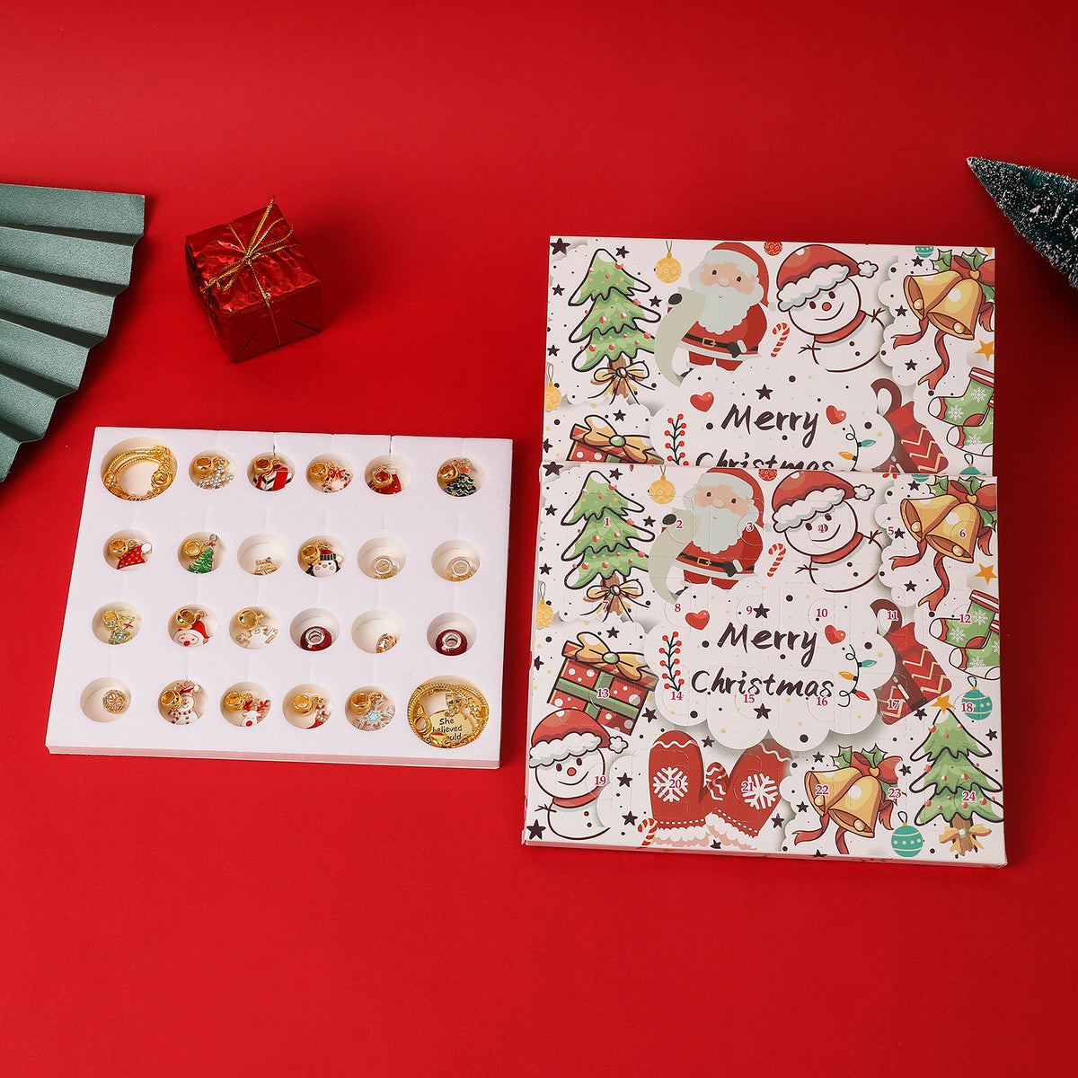 Weihnachts-Adventskalender mit DIY-Schmuckset
