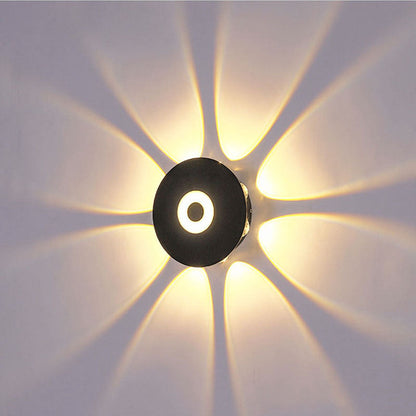 Moderne skandinavische LED-Wandleuchte mit rundem Aluminiumschirm für die Terrasse