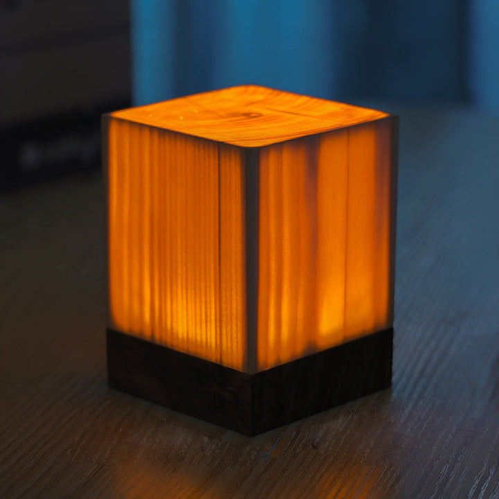 Drahtlose LED-Tischlampe mit Touch-Steuerung | Wiederaufladbarer Akku | Holzmaserung Design | Einstellbare Helligkeit | Brehn