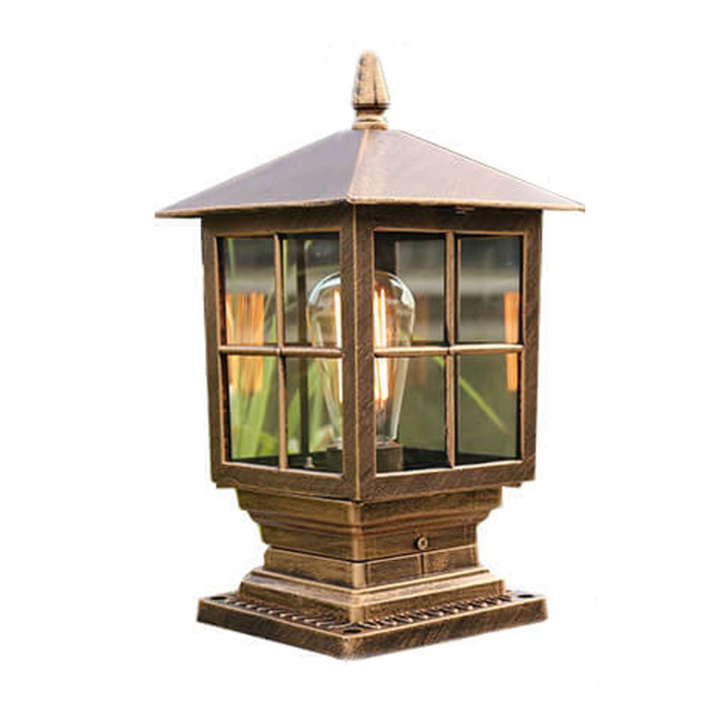 Europäische Outdoor-Säulenlaterne wasserdicht rostfrei 1-Lampen-Patio-Licht | Brehn