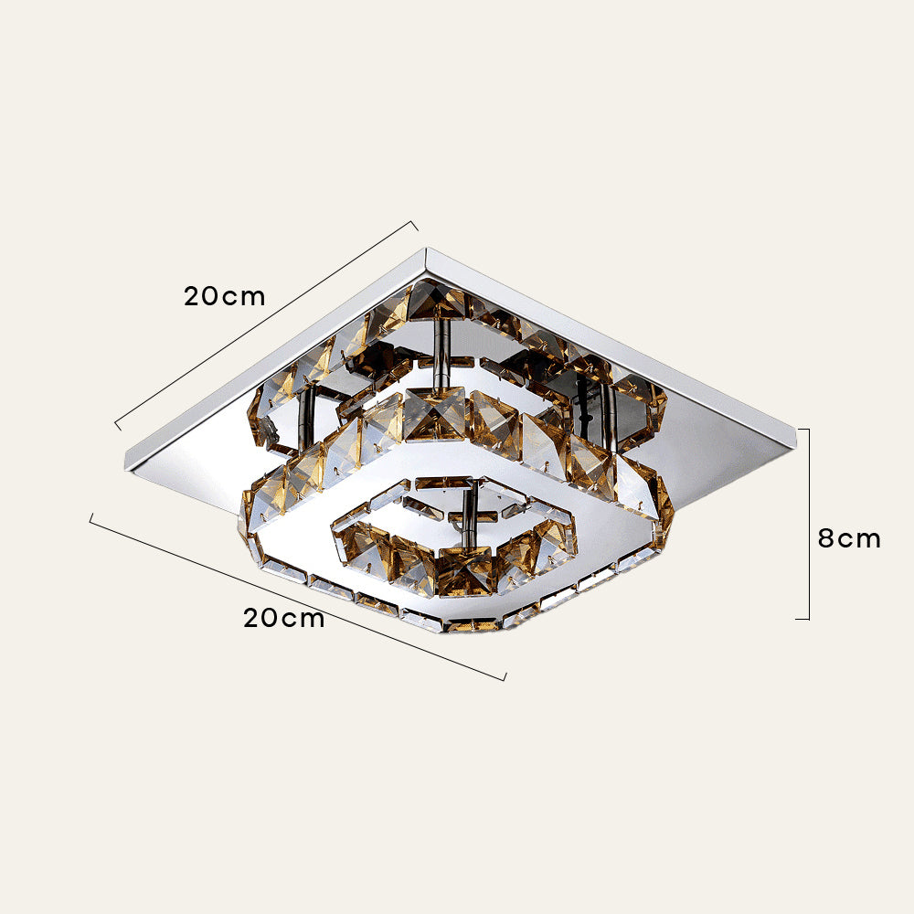 Moderne LED-Deckenleuchte mit Kristalloptik